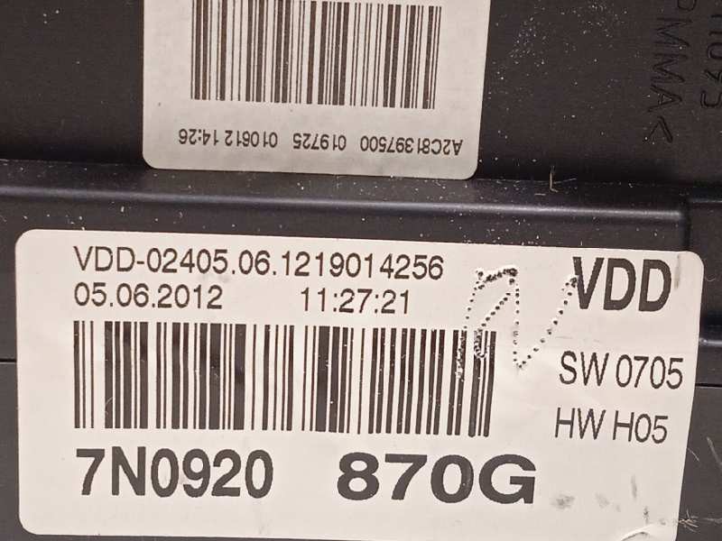Recambio de cuadro instrumentos para volkswagen sharan (7n1) advance referencia OEM IAM 7N0920870G  