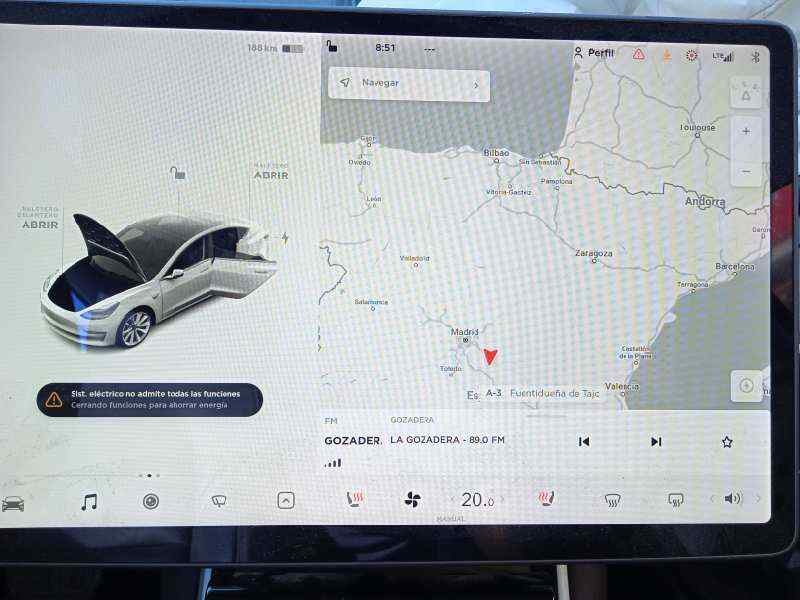 Recambio de pantalla multifuncion para tesla model 3 referencia OEM IAM 108954300H  