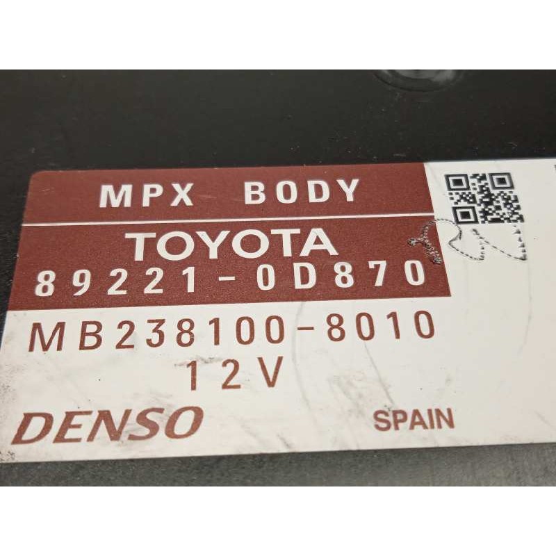 Recambio de centralita confort para toyota yaris 1.5 16v cat referencia OEM IAM 892210D870  MB2381008010