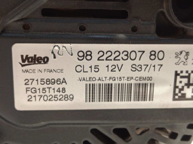 Recambio de alternador para citroën ds5 style referencia OEM IAM 9822230780 2715896A FGT15T148