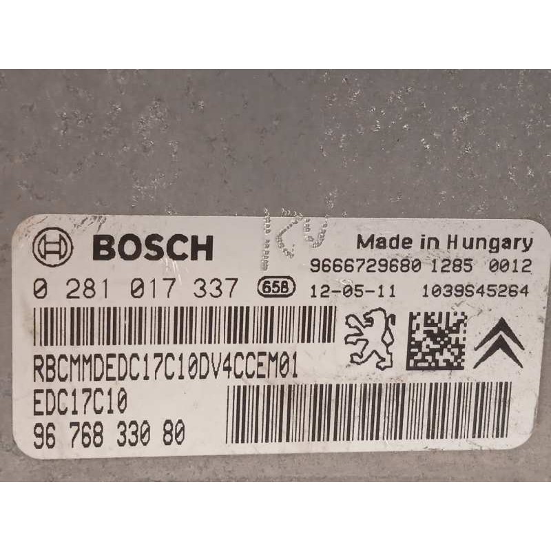Recambio de centralita motor uce para citroën c3 tonic referencia OEM IAM 9676833080 9666729680 0281017337