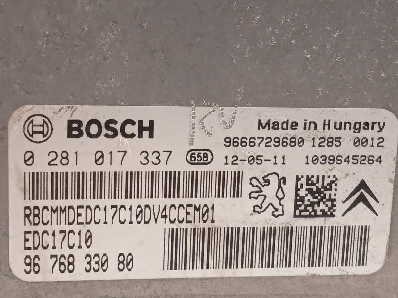 Recambio de centralita motor uce para citroën c3 tonic referencia OEM IAM 9676833080 9666729680 0281017337