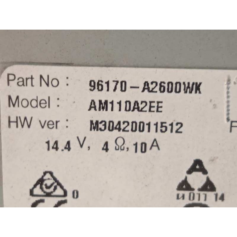 Recambio de sistema audio / radio cd para kia cee´d 1.4 crdi cat referencia OEM IAM 96170A2600WK  