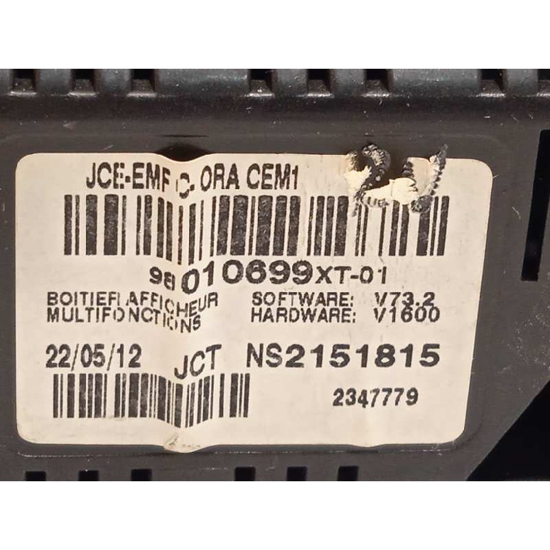 Recambio de pantalla multifuncion para citroën c3 tonic referencia OEM IAM 98010699XT  
