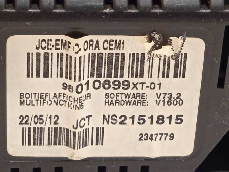 Recambio de pantalla multifuncion para citroën c3 tonic referencia OEM IAM 98010699XT  