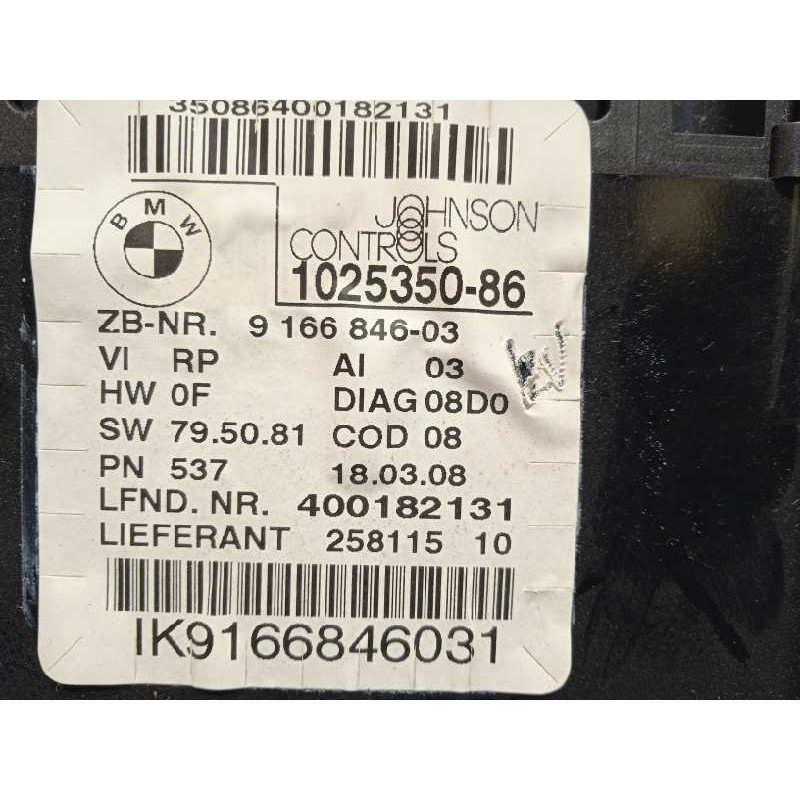 Recambio de cuadro instrumentos para bmw serie 3 touring (e91) 320d referencia OEM IAM 9166846 62109316127 62109166846