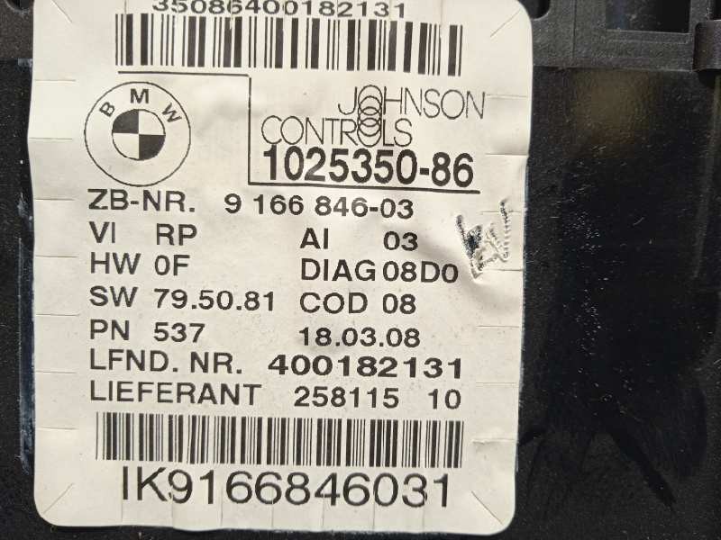 Recambio de cuadro instrumentos para bmw serie 3 touring (e91) 320d referencia OEM IAM 9166846 62109316127 62109166846