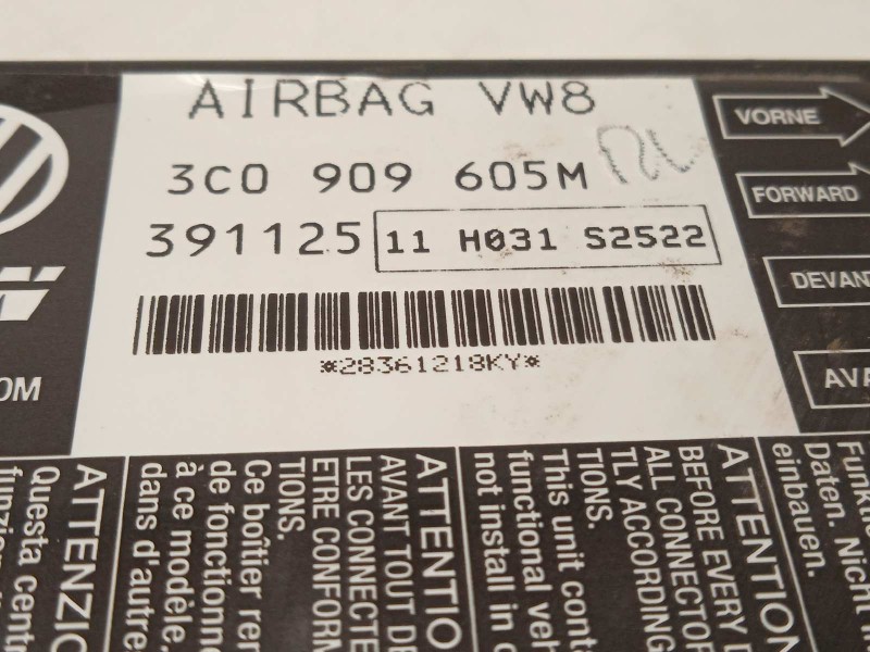 Recambio de centralita airbag para volkswagen passat variant (3c5) 2.0 tdi referencia OEM IAM 3C0909605M  3C0909605M003