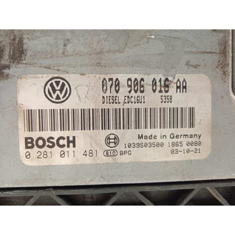 Recambio de centralita motor uce para volkswagen touareg (7la) tdi v10 referencia OEM IAM 070906016AA  0281011481
