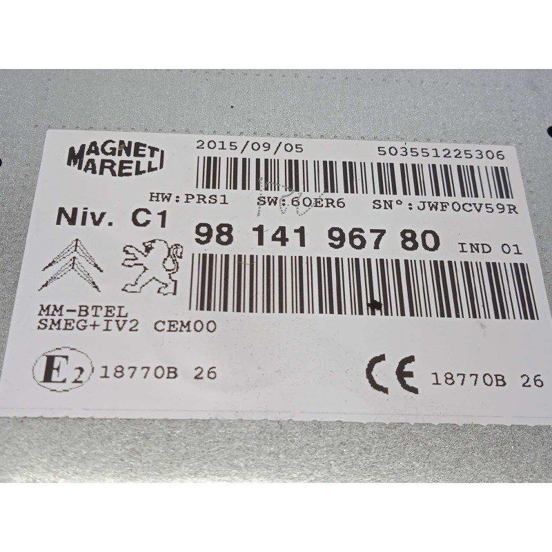 Recambio de sistema audio / radio cd para citroën ds3 techno style referencia OEM IAM 9814196780  1620302780
