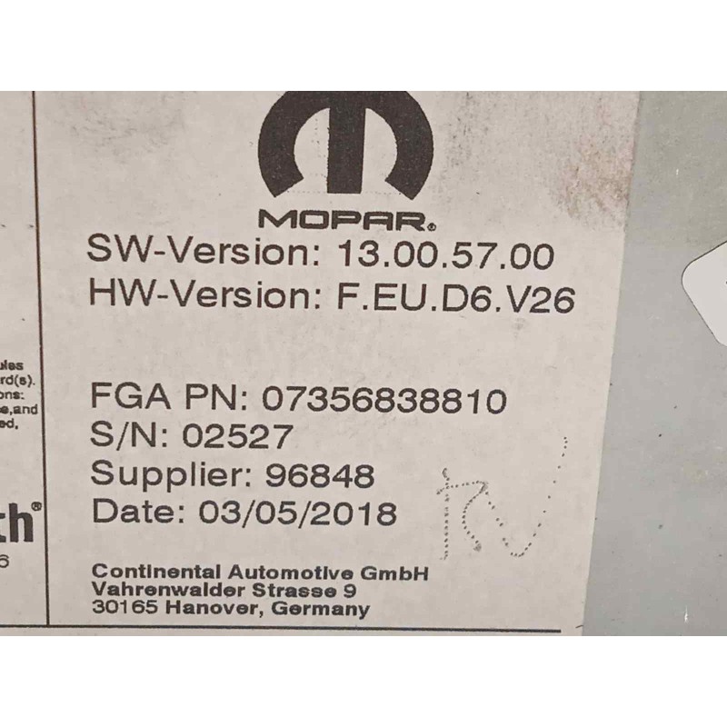 Recambio de sistema audio / radio cd para fiat ducato maxi furgón g. vol. 35 (290) 2.3 jtd cat referencia OEM IAM 7356838810  07