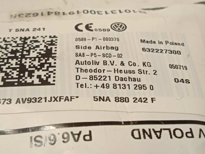 Recambio de airbag lateral derecho para seat tarraco (kn2) style referencia OEM IAM 5NA880242F  