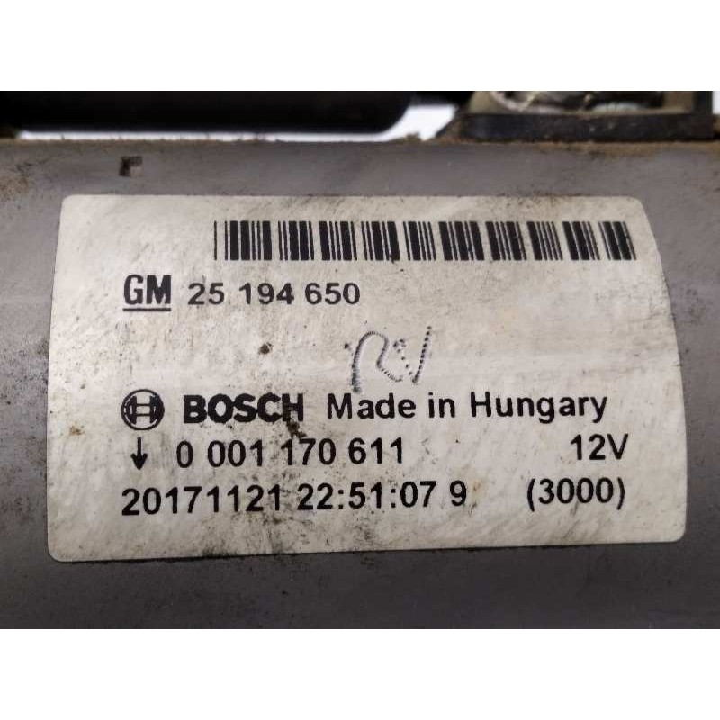 Recambio de motor arranque para opel mokka x 1.4 16v turbo referencia OEM IAM 25194650  0001170611