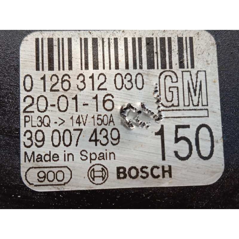 Recambio de alternador para opel corsa e 1.3 16v cdti referencia OEM IAM 39007439  0126312030