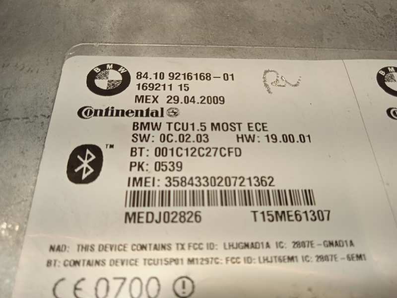 Recambio de centralita unidad control telefono para bmw serie 7 (f01/f02) 730ld referencia OEM IAM 84109216168  
