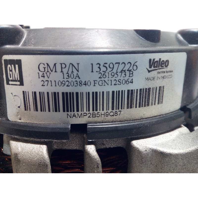 Recambio de alternador para opel mokka x selective start/stop referencia OEM IAM 13597226  