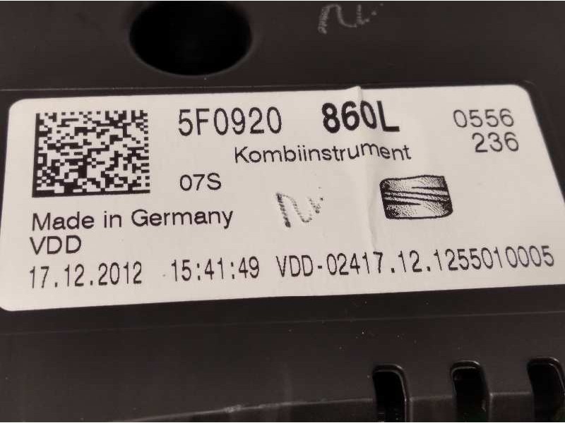 Recambio de cuadro instrumentos para seat leon (5f1) reference referencia OEM IAM 5F0920860L  