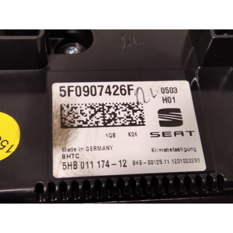 Recambio de mando climatizador para seat leon (5f1) reference referencia OEM IAM 5F0907426F  5HB01117412