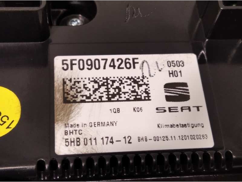 Recambio de mando climatizador para seat leon (5f1) reference referencia OEM IAM 5F0907426F  5HB01117412