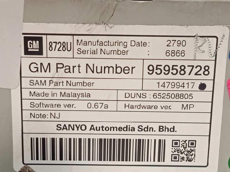 Recambio de pantalla multifuncion para chevrolet orlando 2.0 diesel cat referencia OEM IAM 95958728  