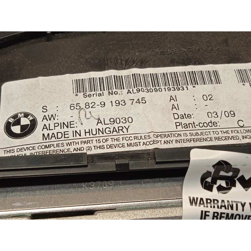 Recambio de pantalla multifuncion para bmw serie 5 touring (e61) 520d referencia OEM IAM 65829193745  