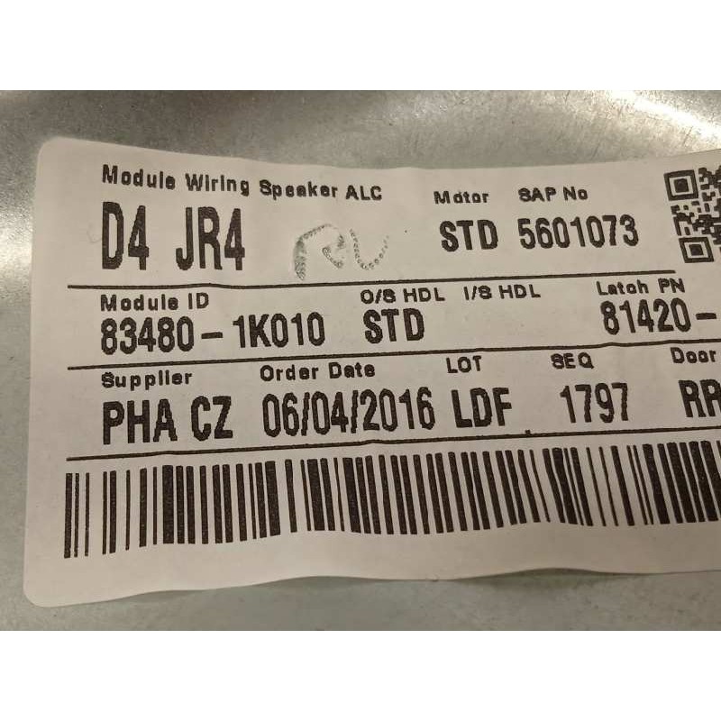 Recambio de elevalunas trasero derecho para hyundai ix20 1.6 crdi cat referencia OEM IAM 834801K010 0130822638 834601P000