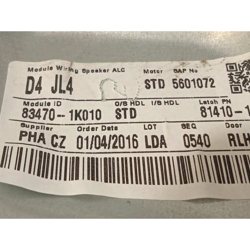 Recambio de elevalunas trasero izquierdo para hyundai ix20 1.6 crdi cat referencia OEM IAM 834701K010 0130822639 834501P000