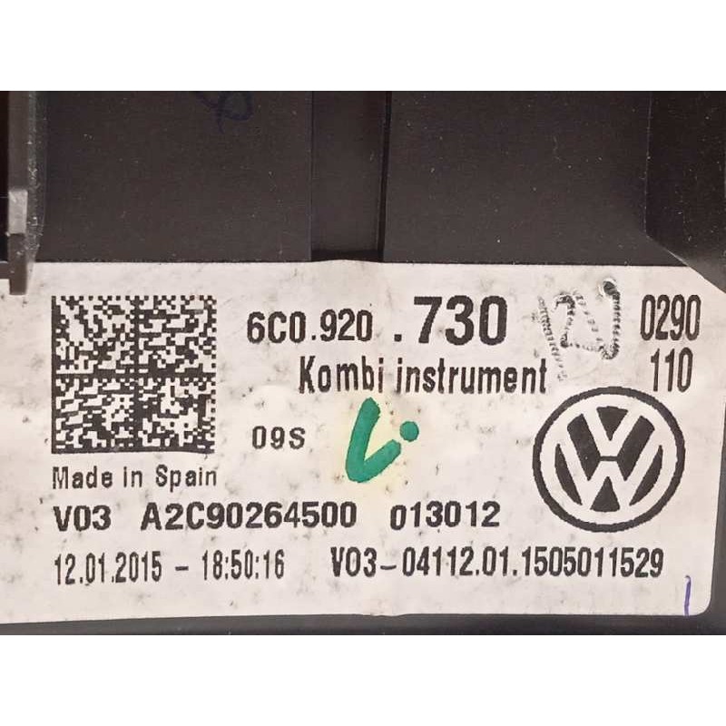 Recambio de cuadro instrumentos para volkswagen polo (6c1) trendline bluemotion referencia OEM IAM 6C0920730  