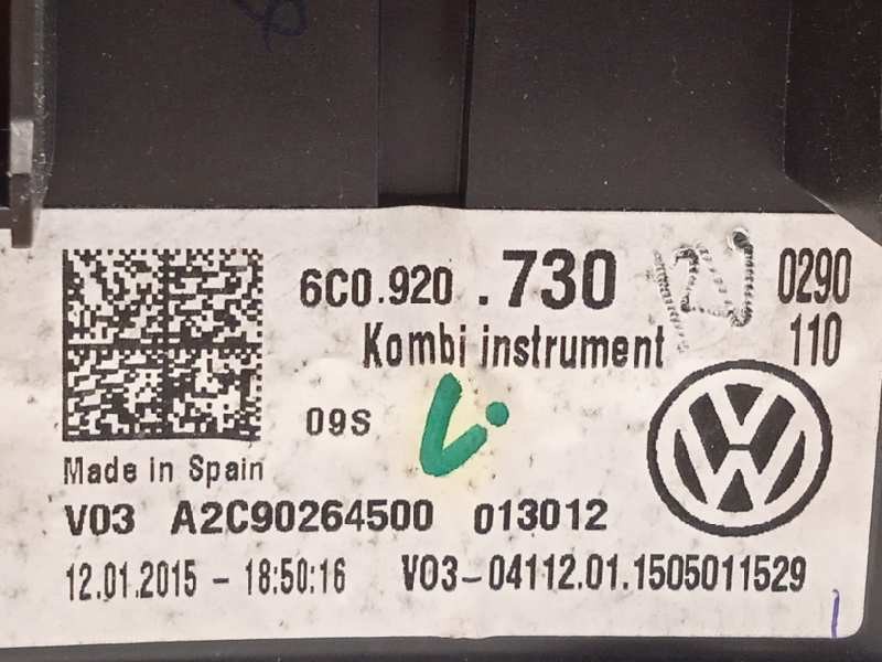 Recambio de cuadro instrumentos para volkswagen polo (6c1) trendline bluemotion referencia OEM IAM 6C0920730  