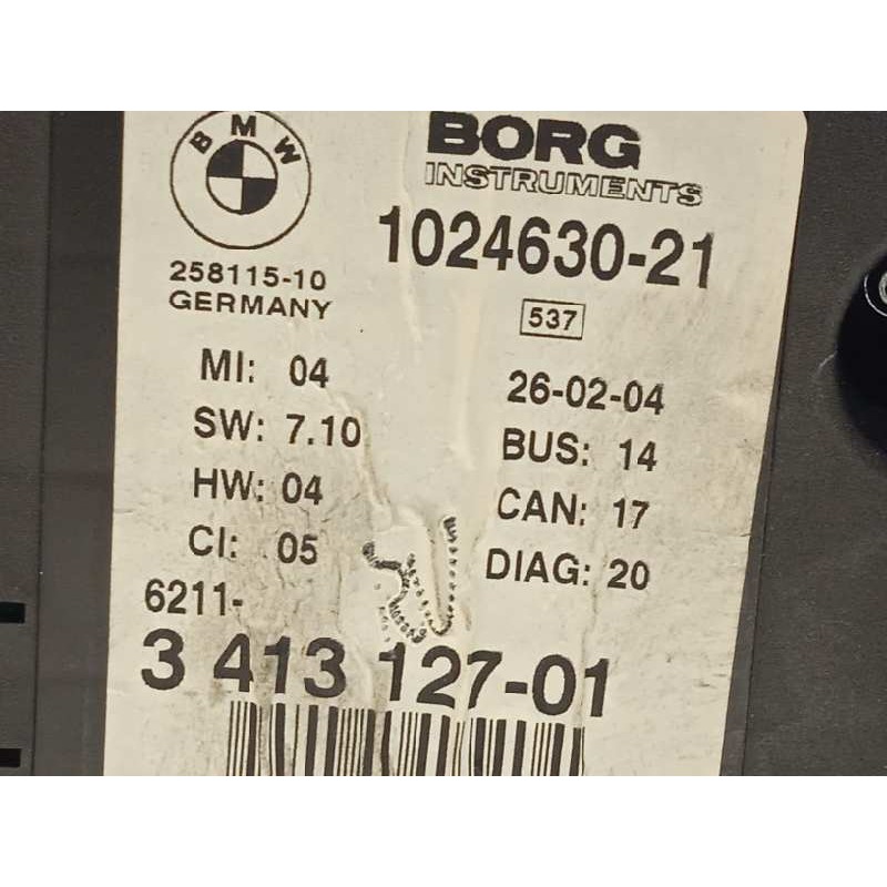 Recambio de cuadro instrumentos para bmw x3 (e83) 3.0 turbodiesel cat referencia OEM IAM 3413127  62113413127