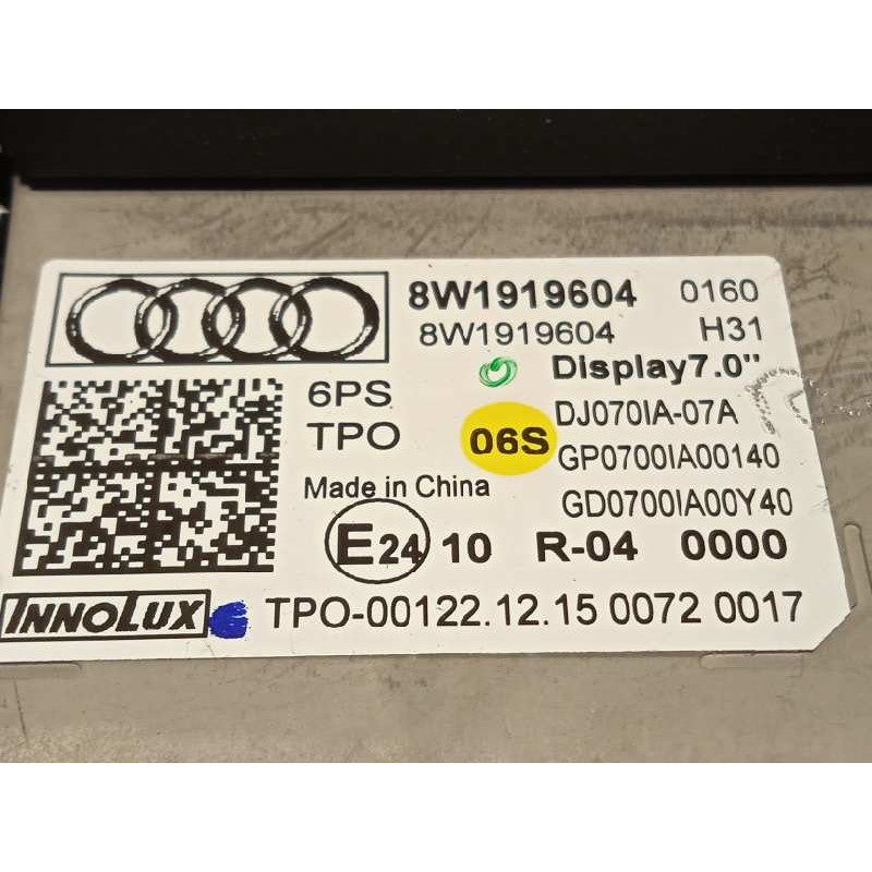 Recambio de pantalla multifuncion para audi a4 avant (8w5) sport edition referencia OEM IAM 8W1919604  