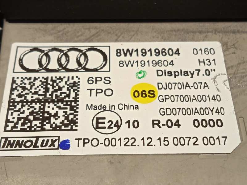 Recambio de pantalla multifuncion para audi a4 avant (8w5) sport edition referencia OEM IAM 8W1919604  