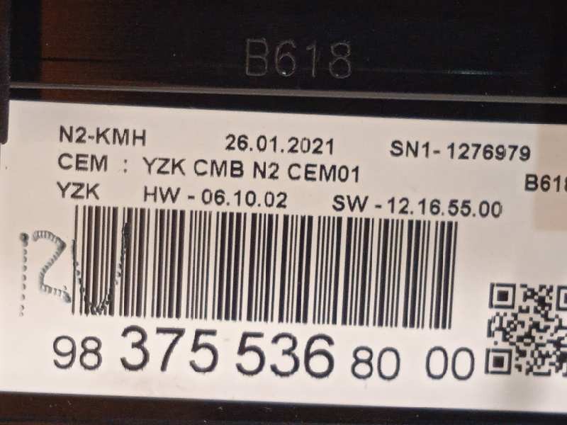 Recambio de cuadro instrumentos para citroën c3 1.2 12v vti / puretech referencia OEM IAM 9837553680  