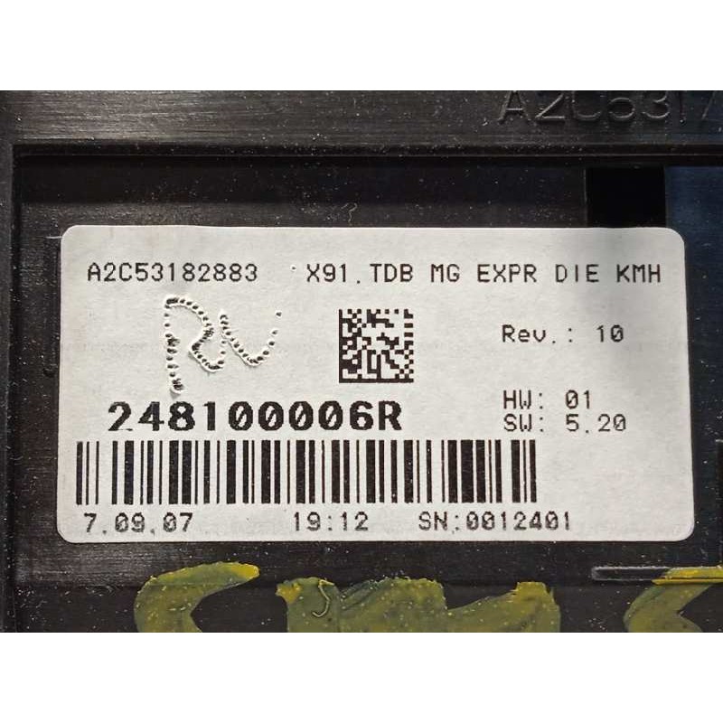 Recambio de cuadro instrumentos para renault laguna iii 2.0 dci diesel cat referencia OEM IAM 248100006R  A2C53182883