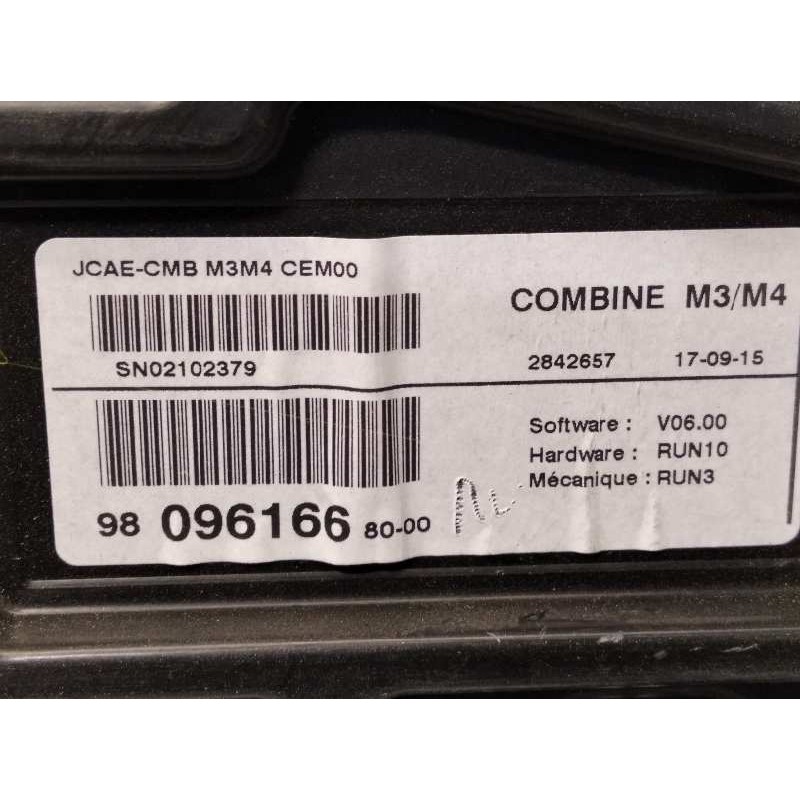 Recambio de cuadro instrumentos para citroën c-elysée exclusive referencia OEM IAM 9809616680  