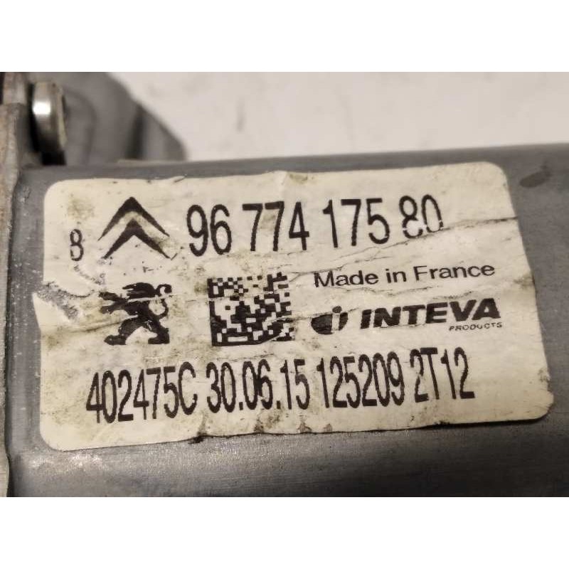 Recambio de elevalunas trasero izquierdo para citroën c-elysée exclusive referencia OEM IAM 9674437380  9677417580