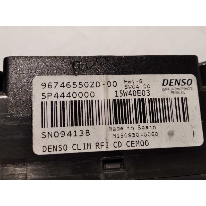 Recambio de mando climatizador para citroën c-elysée exclusive referencia OEM IAM 96746550ZD 1609170680 9823740080