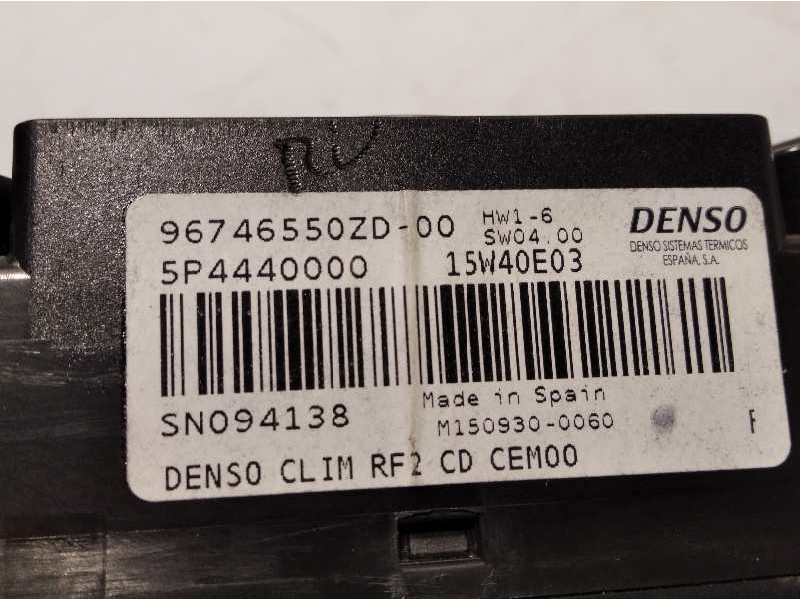 Recambio de mando climatizador para citroën c-elysée exclusive referencia OEM IAM 96746550ZD 1609170680 9823740080