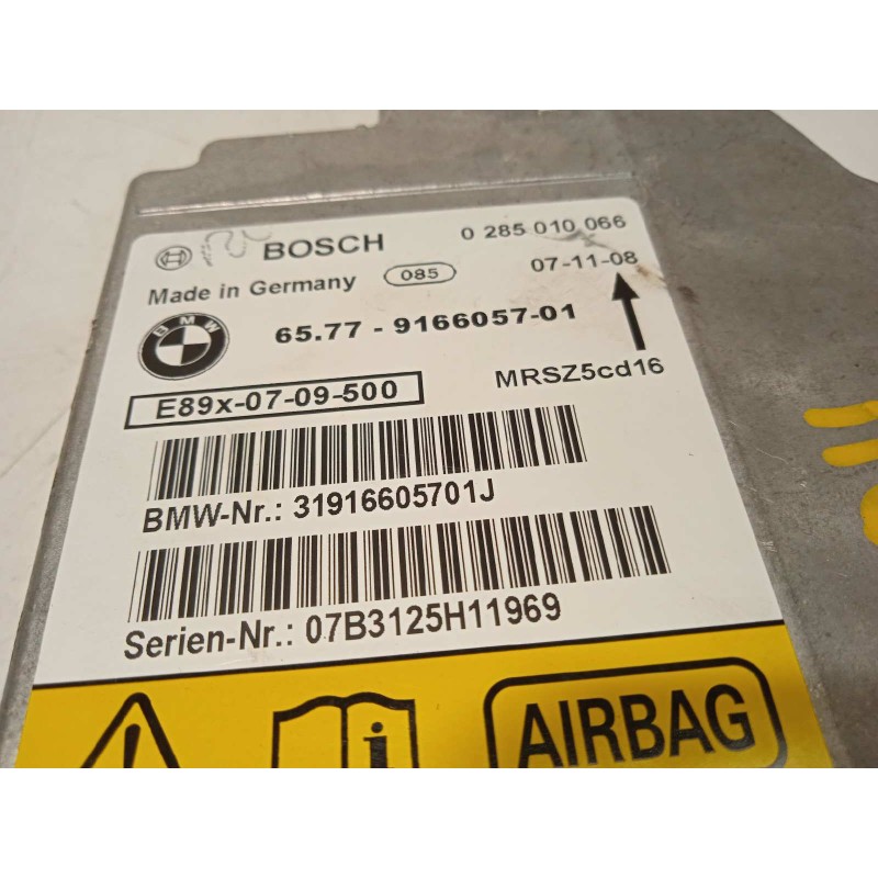 Recambio de centralita airbag para bmw serie 1 berlina (e81/e87) 118d referencia OEM IAM 65779166057  0285010066