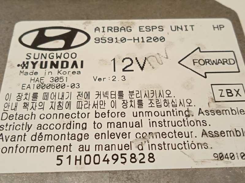Recambio de centralita airbag para hyundai terracan (hp) 2.9 crdi gl referencia OEM IAM 95910H1200  EA100060003