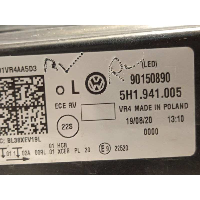 Recambio de faro izquierdo para volkswagen golf viii lim. (cd1) style referencia OEM IAM 5H1941005  90150890