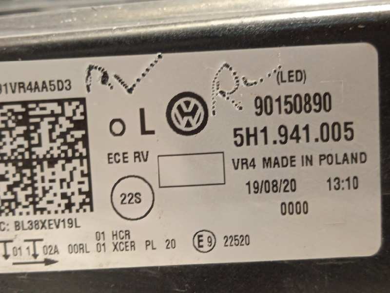 Recambio de faro izquierdo para volkswagen golf viii lim. (cd1) style referencia OEM IAM 5H1941005  90150890