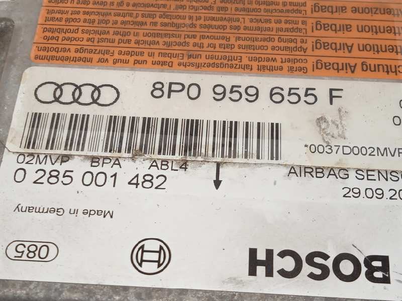 Recambio de centralita airbag para audi a3 (8p) 2.0 tdi referencia OEM IAM 8P0959655F  0285001482
