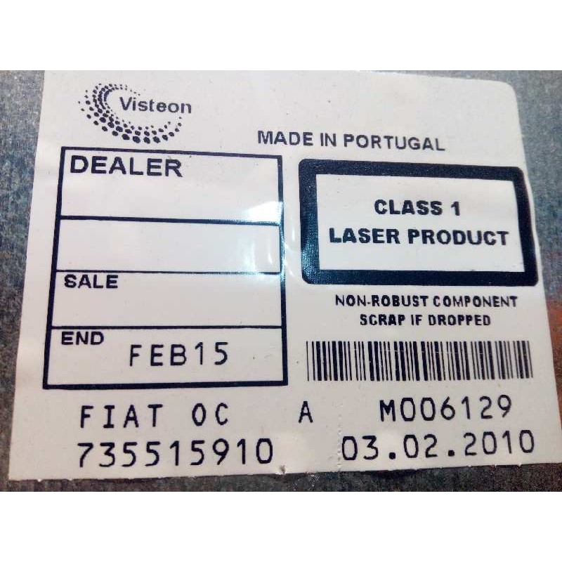 Recambio de sistema audio / radio cd para fiat bravo (198) 1.4 16v cat referencia OEM IAM 735515910  