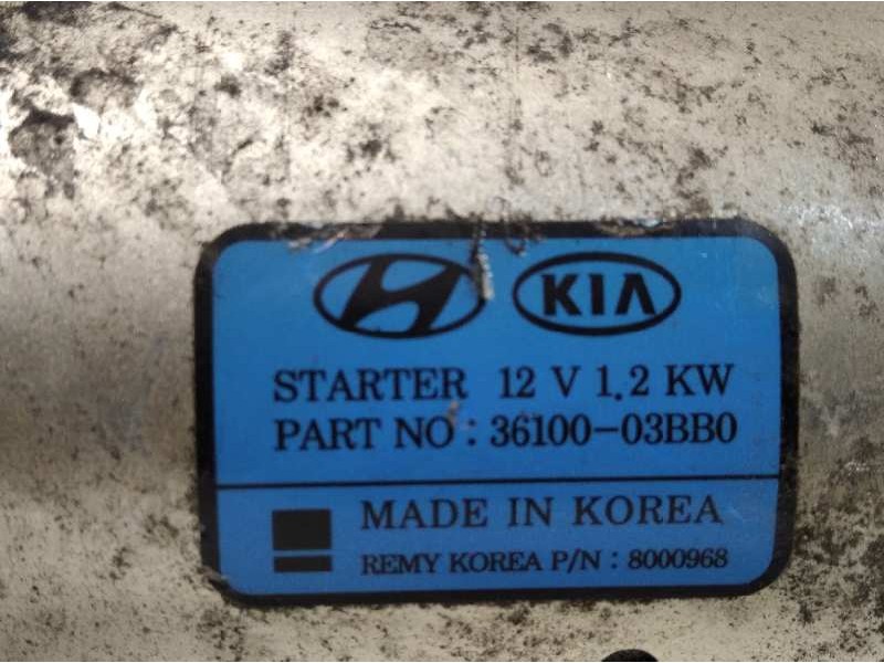Recambio de motor arranque para kia picanto 1.0 cat referencia OEM IAM 3610003BB0  