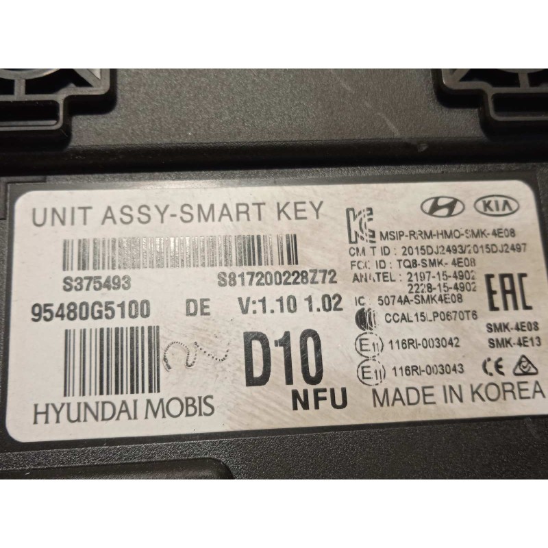 Recambio de modulo electronico para kia niro drive referencia OEM IAM 95480G5100  
