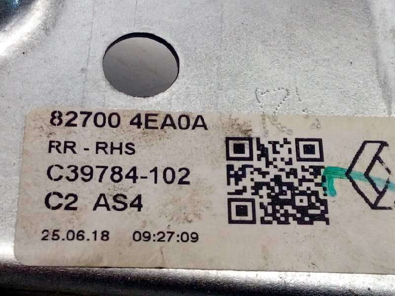 Recambio de elevalunas trasero derecho para renault kadjar 1.2 tce energy referencia OEM IAM 827004EA0A  