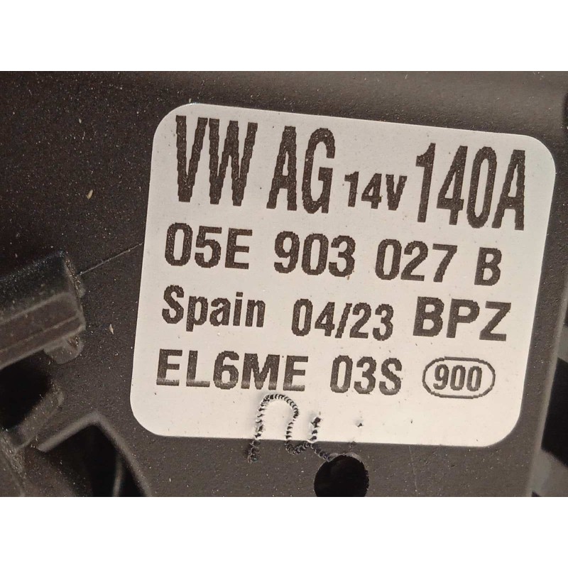 Recambio de alternador para volkswagen polo 1.0 tsi referencia OEM IAM 05E903027B  