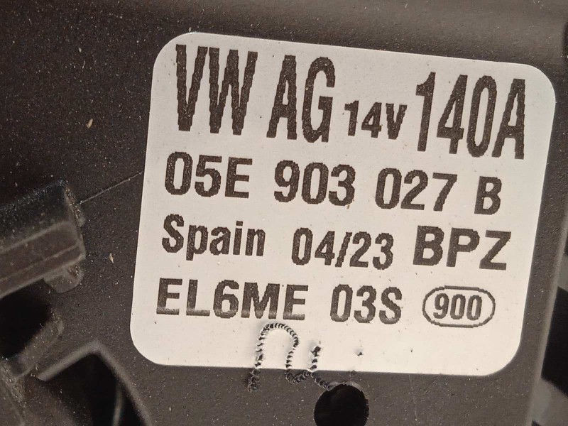 Recambio de alternador para volkswagen polo 1.0 tsi referencia OEM IAM 05E903027B  