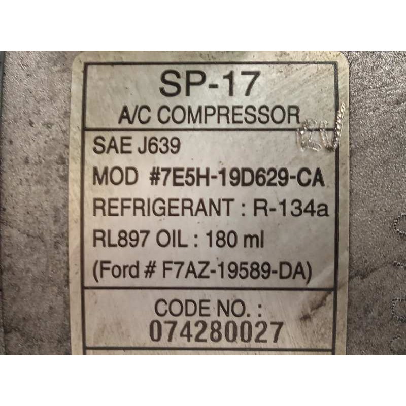 Recambio de compresor aire acondicionado para mercury milan 3.0 referencia OEM IAM 7E5H19D629CA  F7AZ19589DA